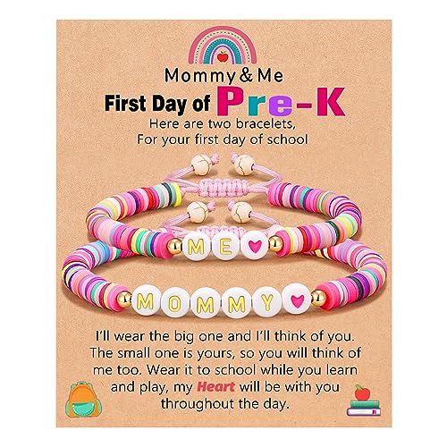 UNGENT THEM First Day of School Gifts for Mom and Daughter Mommy and Me Back to School Bracelets