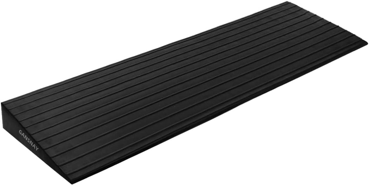 Photo 1 of  Threshold Ramp for Doorways 1.6" Rise- Odorless Indoor Entry Ramp- Non-Slip& Cuttable Handicap Ramp for Wheelchairs, Robot Vacuum Cleaners, Scooters, Strollers- Black- 1.6?Rise (31.5?×7.9?) 
