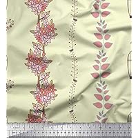 Soimoi Gris Maillot De Coton En Tissu Artistique Floral Tissu Imprime