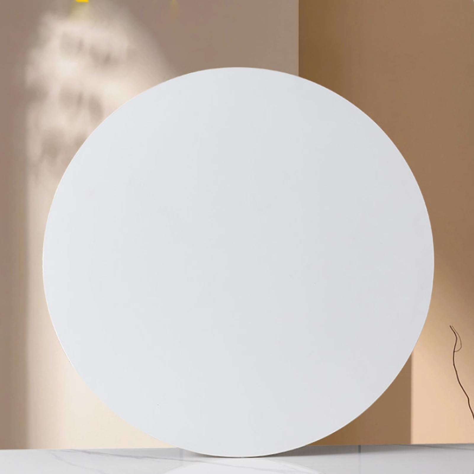 UZAMIRLEX Glass Lazy Susan Turntable, Marble Lazy Susan Turntable Multicolor Multisize Tempered Glass 360 Rotation Replacement(White,Ø 70cm/27.5in)