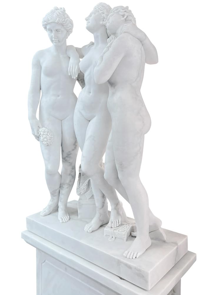 Amazon.co.jp: 天然大理石彫刻 三美神 高さ183cm 台座付き ギリシャ