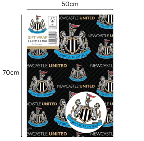 danilo promotions limited newcastle united fc wrapping paper 2 sheets 2 tags newcastle united football gift wrap