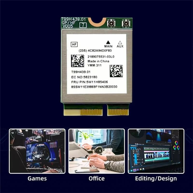 MT7927 Tarjeta WiFi Card Gigabit WiFi7 MT7927 9220M Wireless Network WiFi Card Bt 5.4 Tri-Band 2.4G/5G/6G Adaptador(MT7927 8DBsma) miniatura 5