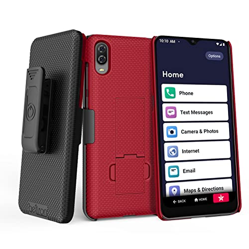Case for Jitterbug Phone Smart3, BELTRON Slim Protective Grip Case & Belt Clip Clip Holster Combo with Kickstand for Lively Jitterbug Smart 3 Smartphone for Seniors - Black