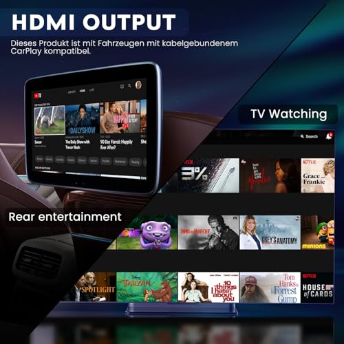 MMB WJAN-TV Trådlös CarPlay Adapter - 4GB RAM, 64GB, HD Underhållning