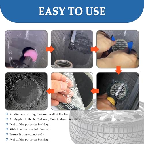 Image of OFBAND 15PCS 79mm Car Tire Patch Kit,Round Rubber Tire Repair Patch for Fast Repair of Automotive Tire,Universal Heavy Duty Cold Patch Car Tire Repair Kit for Car Truck Motorcycle