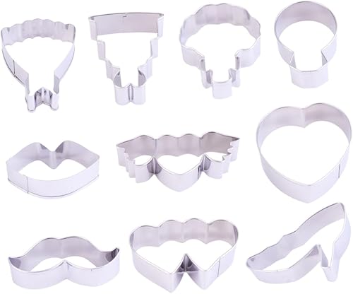 Miniatura 4 de Abaodam 30 moldes para galletas de boda, cortador geométrico de galletas, molde de pastelería, cortador de panqueques, sello de galletas para