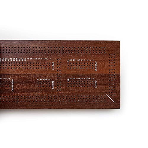 Juego de Cribbage Triple Track en Madera para 3 Jugadores de STERLING Games, Tablero de 13 Pulgadas con Clavijas Metálicas, Baraja de Cartas y Bolsa de Transporte miniatura 5