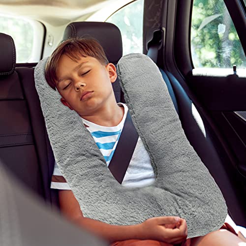 Almohadas de viaje para auto cuello y cuerpo 2 pcs gris miniatura 6