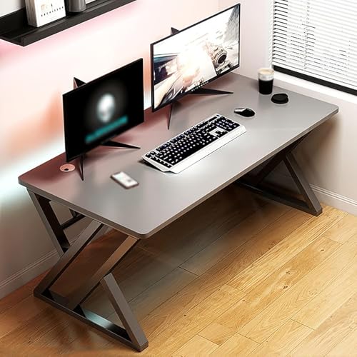 GAOAZHEN Escritorio ergonómico Moderno para Oficina en casa con diseño Que Ahorra Espacio, fácil de Montar, Color Negro, para Juegos, para Oficina en casa, Escritorio para computadora de 140 cm/55 PU