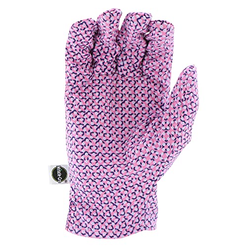 Miracle-Gro Women's Canvas Back Dotted Palm Gardening Work Gloves, Breathable Backing, Strong Grip, Shirred Elastic Wrist, Purple/Pink, Medium, (M56111/WML) - image 4