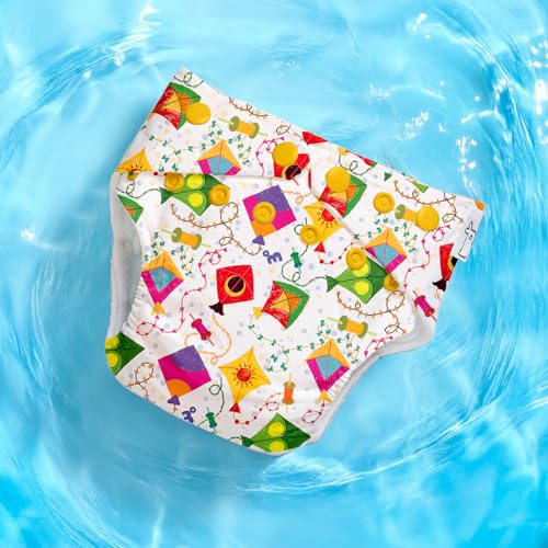 Image of SuperBottoms Swimming Diapers for Babies & Toddlers - Reusable & Adjustable Swim Diapers - Washable Cloth Diapers - Skin Friendly Fabric - Easy to Clean - Fits 3M - 3Y