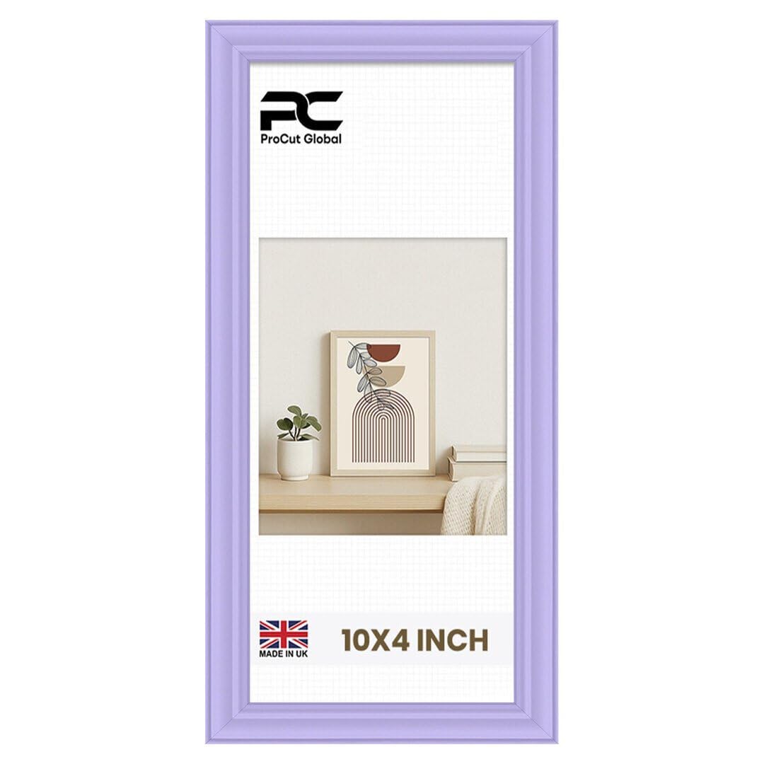 Procut Global 10X4 Purple Picture Frames - Classic Wooden Photo Frame with Shatterproof Perspex for Wall or Tabletop - Perfect for Posters, Certificates & Prints - Sizes & Colors Available
