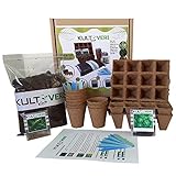 KULTIVERI Set de Cultivo de Plantas Culinarias de 35 Piezas: Macetas y Semilleros de Germinación Biodegradables. Crear el Huerto en tu Cocina.