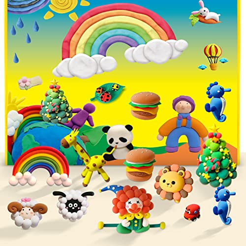 Jureit Air Dry Clay Set - 50 Colors Ultra Light Soft Polymer Clay For Kids Diy Creative Modeling With Tools And Tutorial Great Gift For Boys & Girls #TOP6