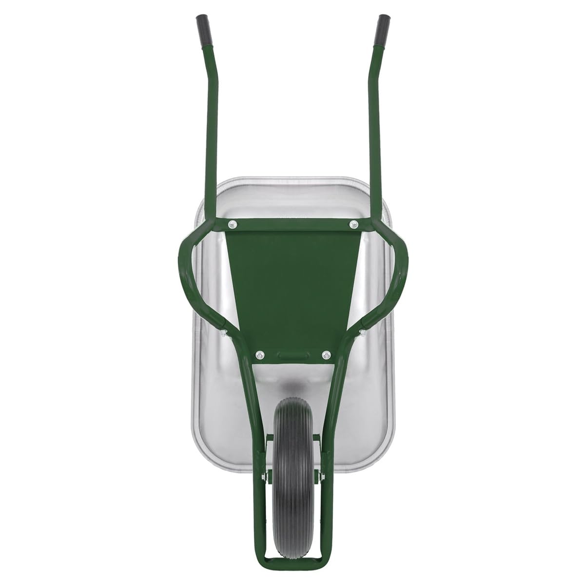 Matrix Schubkarre Profi 100l Liter 250 kg mit zusätzlichem Bodenblech Luftrad Schubkarren groß Garten Scheibtruhe Bauschubkarre | Mulde verzinkt | Metall Felge mit Kugellager | Farbe grün