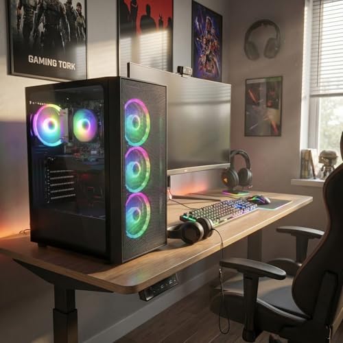 Image of STGAubron Gaming PC Computer Desktop, AMD Ryzen 7 5700G up to 4.6G, GeForce RTX 3050 6G, 16G DDR4, 1T SSD, WiFi 6, BT 5.2, RGB Fan x4, Windows 11 Home