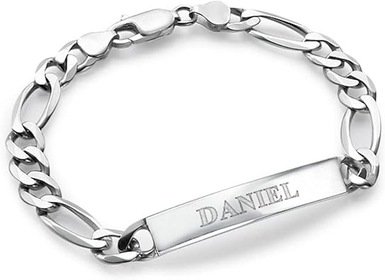 Personalized Amigo ID Bracelet for Men - Great Gift for Fathers day, Valetines day, Birthday, Christmas with 2 Inscriptions