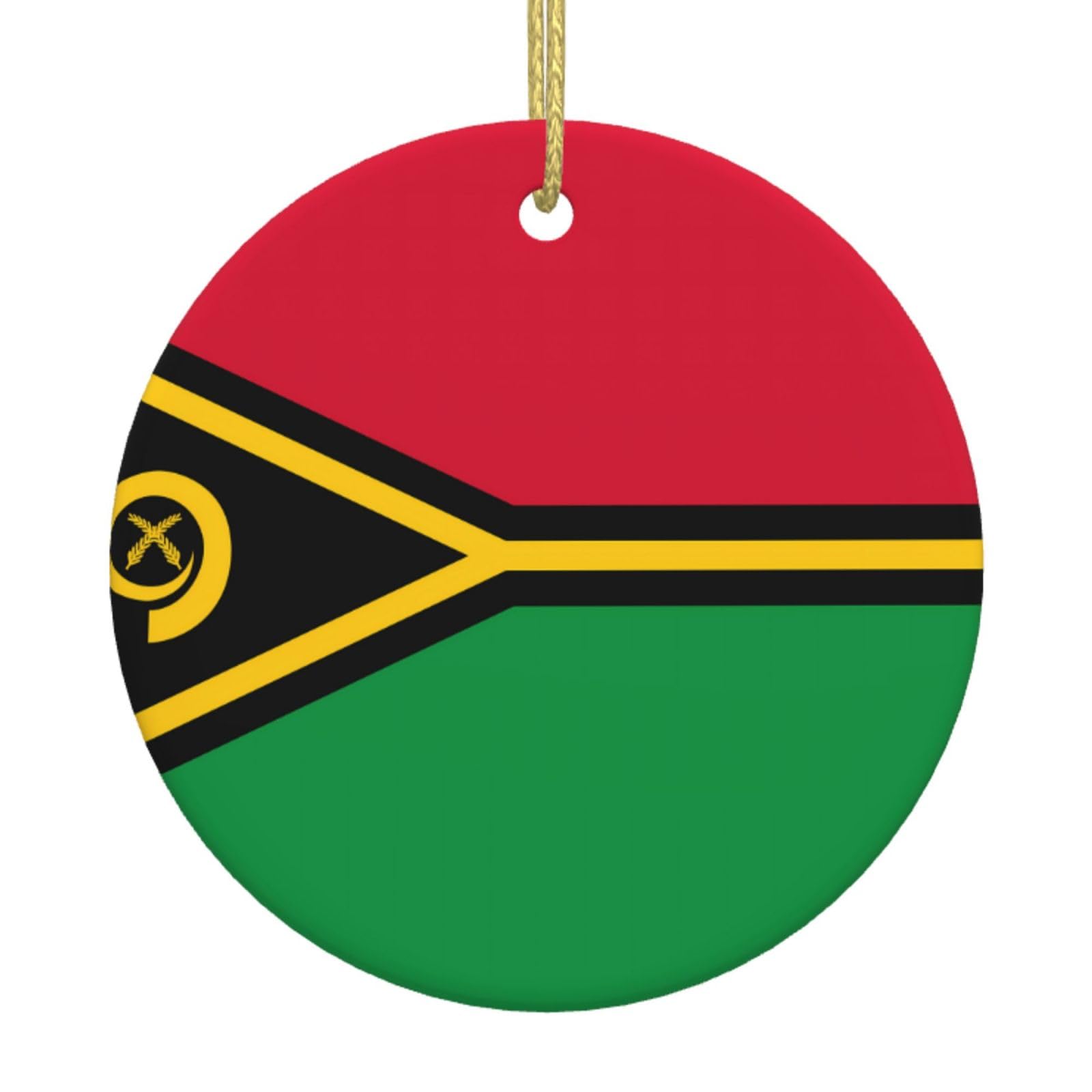Flag of Vanuatu Printed Christmas Tree Ceramic Ornaments Holiday Decoration Christmas Unique Pendant for Christmas Party