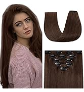 SEGO Clip in Hair Extensions Real Human Hair for Women, Silky Straight Natural Remy Hair Clip in ...