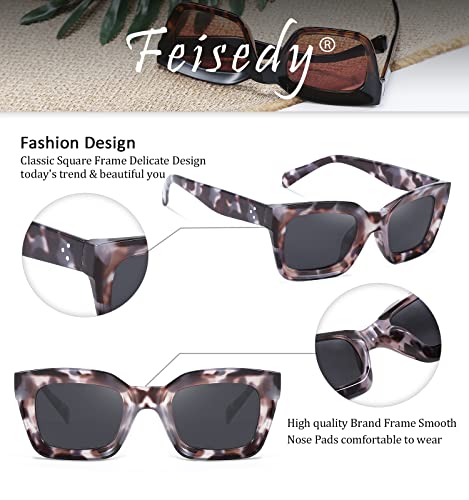 Feisedy Classic Women Sunglasses Fashion Thick Square Frame Uv400 B2471 #TOP2