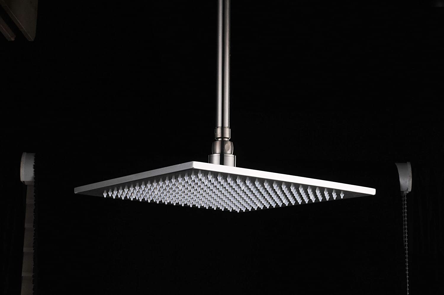 Nowoczesny 40 x 40 cm luksusowy prysznic deszczownica LED wbudowana głowica prysznicowa kwadratowa głowica prysznicowa 3 diody LED kolor: chrom