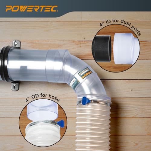Accesorio Y Para Manguera De Polvo 4 Pulgadas POWERTEC 70308 - Conexión Fácil Para Aspiradores Y Colectores