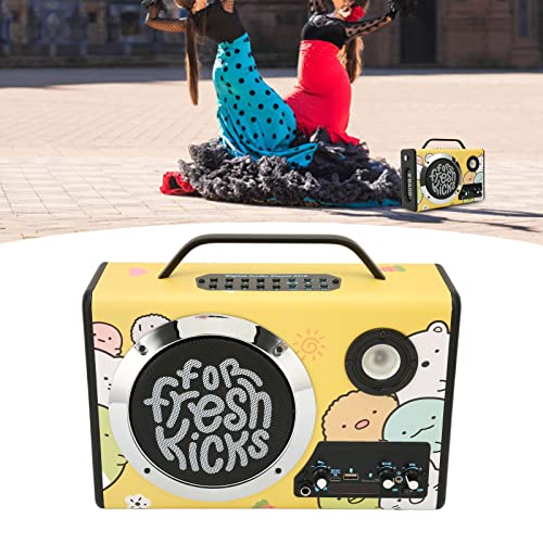 CUEI Máquina de karaokê com microfone, alto-falante Bluetooth portátil, sistema PA com ajuste de gra