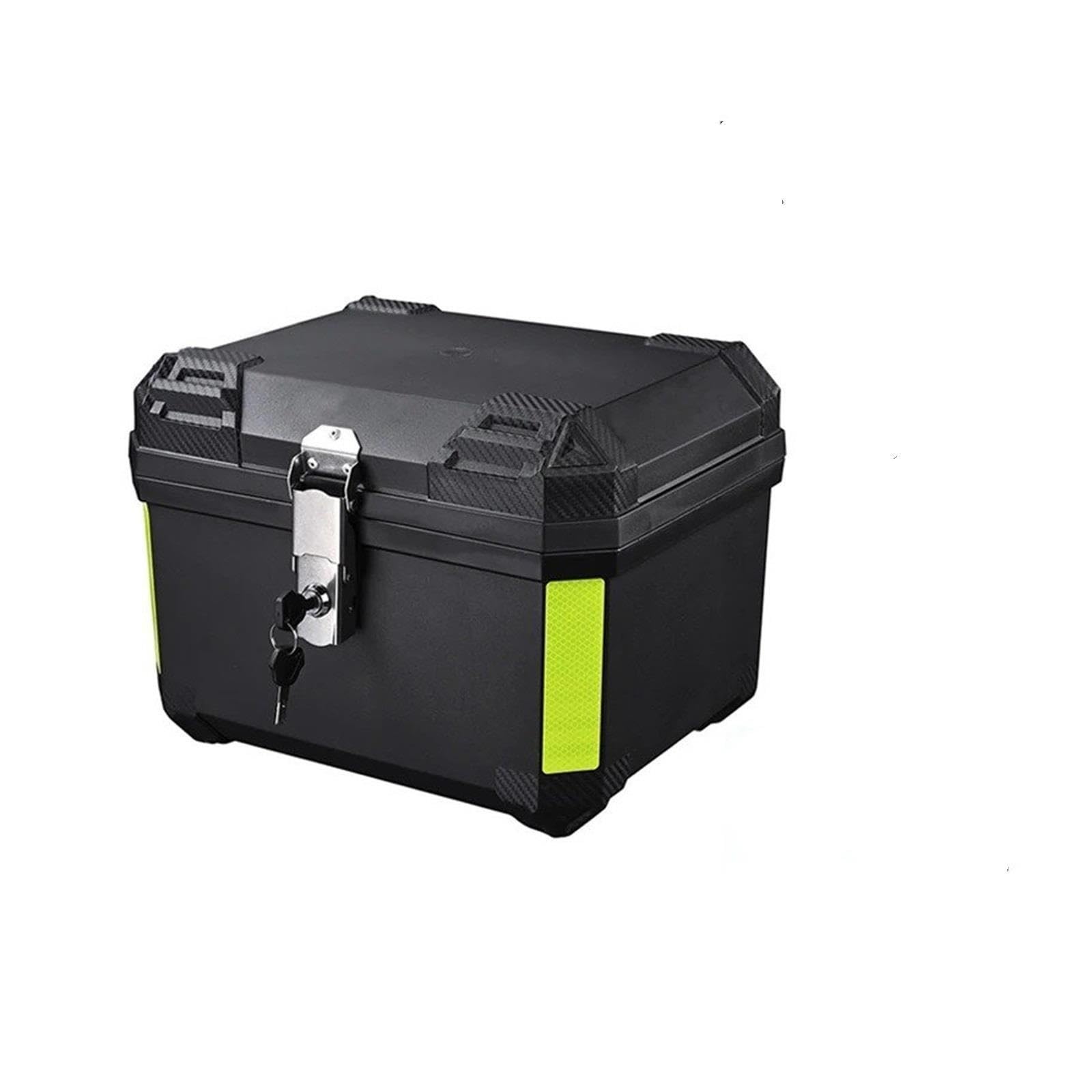 Sacoche De Selle De Moto Boîte Outils Étanche Universelle pour Bagages Arrière Moto Boîtier Supérieur ABS avec Serrure Sécurité Coffre Casque 45L 57L(PP-45L-BLACK)
