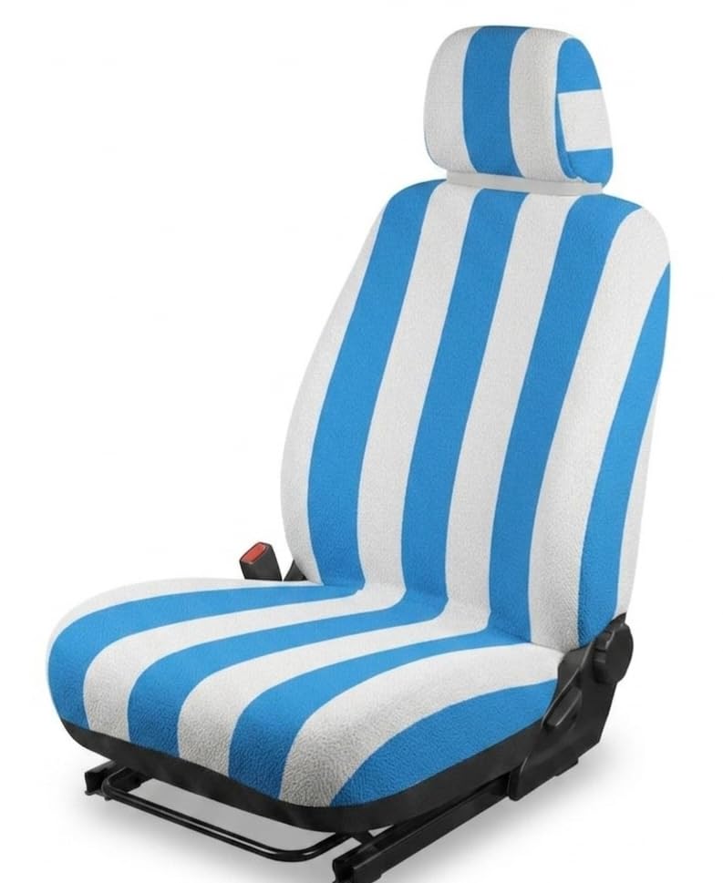 Image of Car Seat Towel Cover, Universal Size 76x152 cm, Soft and Comfortable Seat Protector for All Cars, Single Pack of 1 (1, Blue line, 30x60inc.)