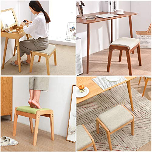 Taburetes de tocador para dormitorio en madera maciza y silla de maquillaje 5
