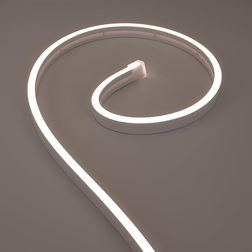 Miniatura 19 de JOYLIT Tira de luces LED de neón de 0.157 pulgadas de ancho, 6000 K, blanco frío, 16.4 pies, 24 V, flexible, impermeable, tira de luces de neón