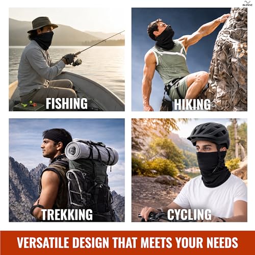 Image of SLOVIC Bandana for Men Bike | Cotton Lycra Full Face Mask for Bikers | Multi-purpose Mask for Men Face Cover | Helmet Cap | Breathable, Odour-Free & Comfort Fit | Ideal for Biking, Trekking & Gym