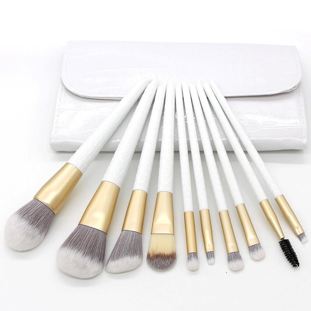 10 pezzi di set pennelli for trucco, for ombretti in polvere, strumenti bellezza for capelli morbidi