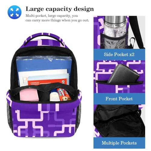 Sac à dos avec trousse pour étudiants actifs | Compagnon de voyage géométrique - 3
