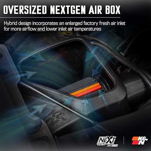 Image of K&N NextGen Cold Air Intake System: Dry-Flow Cotton Filter: Compatible with 2014-2020 CADILLAC /CHEVRLOET /GMC Escalade; Silverado 1500; Suburban; Tahoe; Sierra 1500; Yukon; Yukon XL; 50-3082D