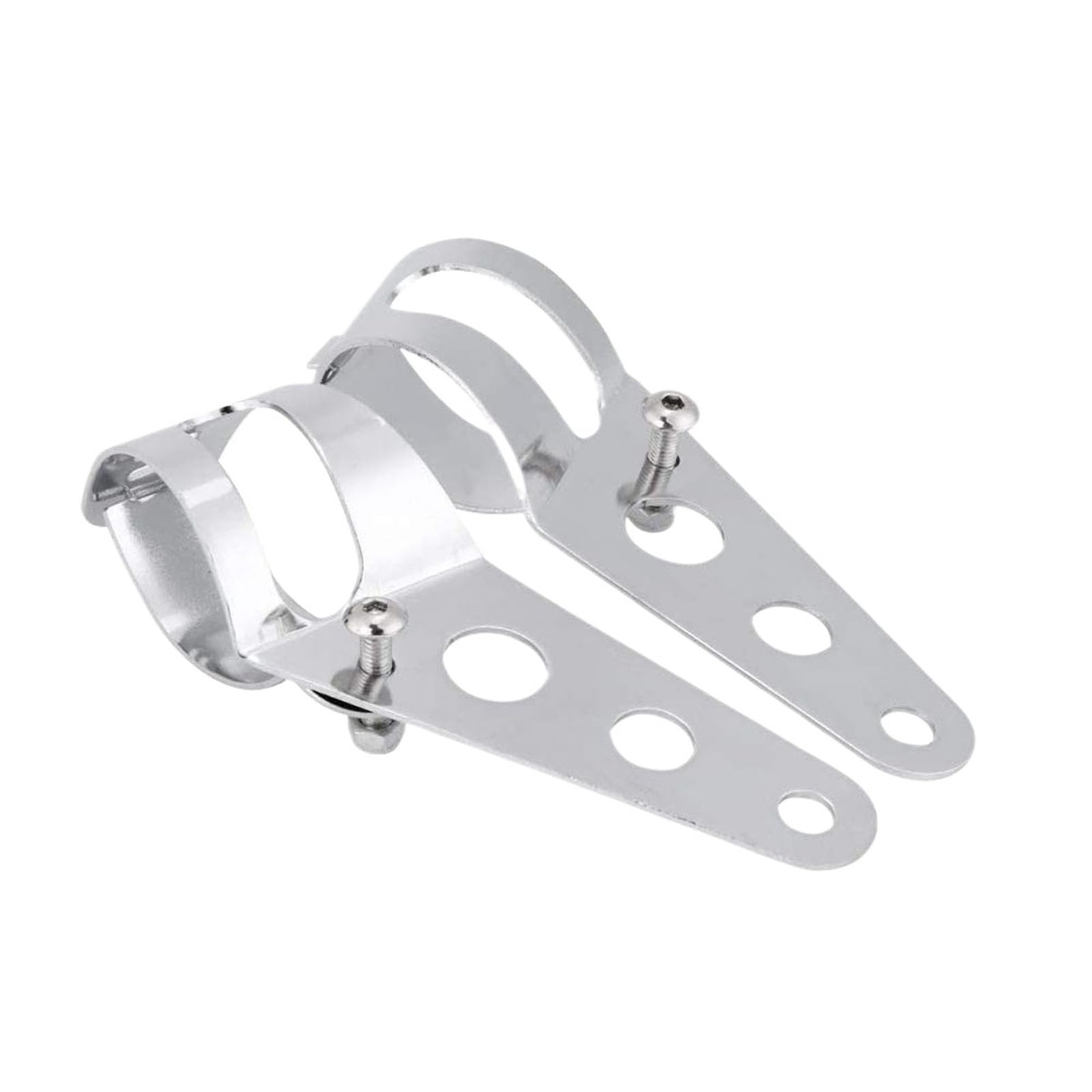 Headlight Bracket Mount Universal Motorcycle Headlight Mount Bracket Fork Ear Chopper Headlamp Holder Clamp Adjustable Motor 27-36mm 38-48mm(Silver S)