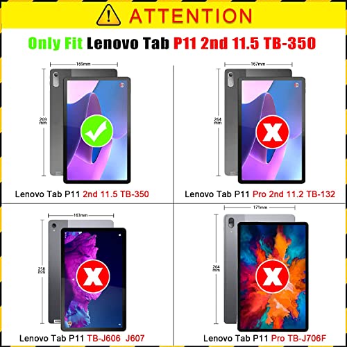 Auslbin Case for Lenovo Tab P11 (2nd Gen) 11.5 Inch TB-350FU/TB-350XU 2022 PU Leather Case with Stand Protective Case for Lenovo Tab P11 (2nd Gen) 11.5 Inch - Image 2
