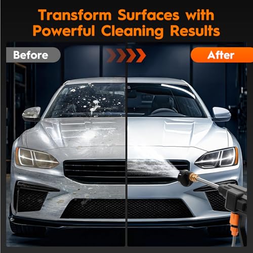 Cordless Pressure Washer, 6-in-1 Nozzle Portable Battery Powered Pressure Washer Handheld, Portable High Pressure Cordless Power Washer for Car/Floor/Patio Cleaning 5 Cordless Pressure Washer, 6-in-1 Nozzle Portable Battery Powered Pressure Washer Handheld, Portable High Pressure Cordless Power Washer for Car/Floor/Patio Cleaning - Image 5