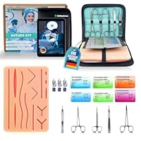 Chirurgisches Nahtset mit realistischem Pad, Suture Practice Kit für das Üben von Nahttechniken, Nähset Medizin, Chirurgische Instrumente, Nahtset Übung Medizin, Nadelhalter chirurgisch