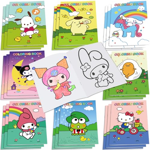 Image of AVONO Kitty Birthday Party Supplies, 24Pcs Kitty Coloring Books for Kawaii Birthday Party Favors Gifts, Goodie Bag Stuffers, Classroom Rewards, 8 Styles