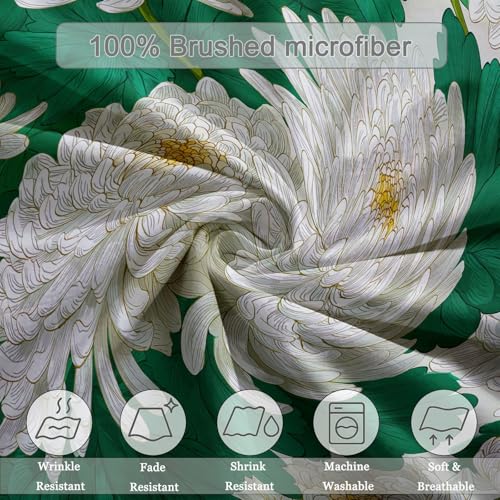 Housse de couette 240x260 cm avec 2 taies d'oreiller chrysanthèmes - 8
