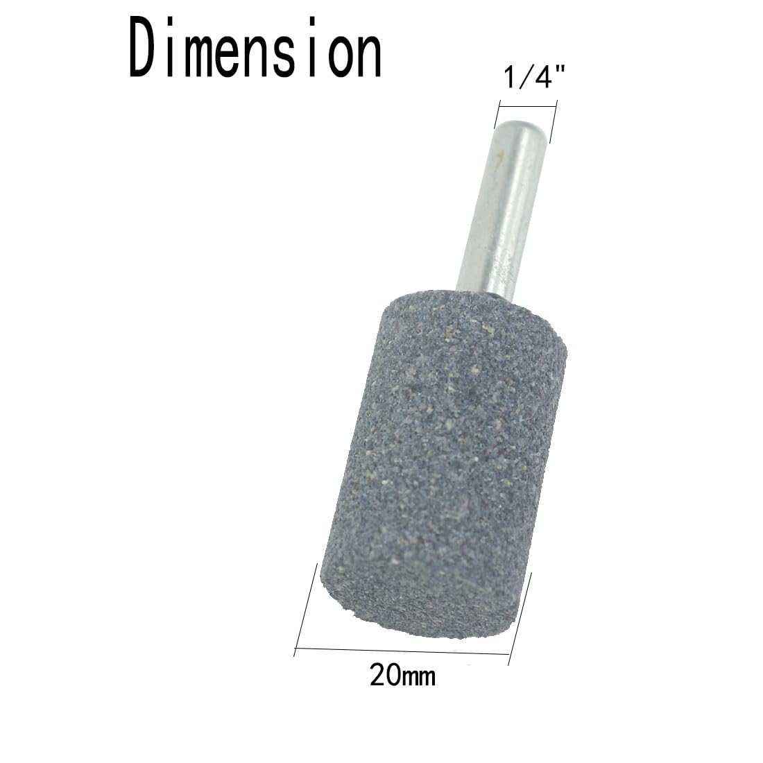 20mm Cylindrical Grinding Stone - 1/4" Shank Cylinder Shape Aluminum Oxide Mounted Grinding Stones for Rotary Tools Drill (Pack of 8)