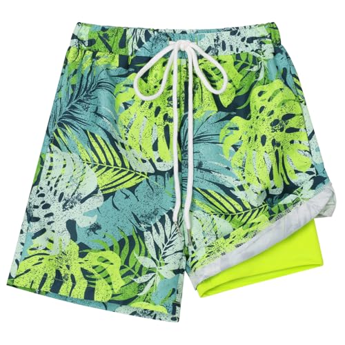 Boys Swim Trunks with Compression Liner Teen Kids Swimsuit Youth Swim Shorts Quick Dry Swimming Trunks & Board Shorts