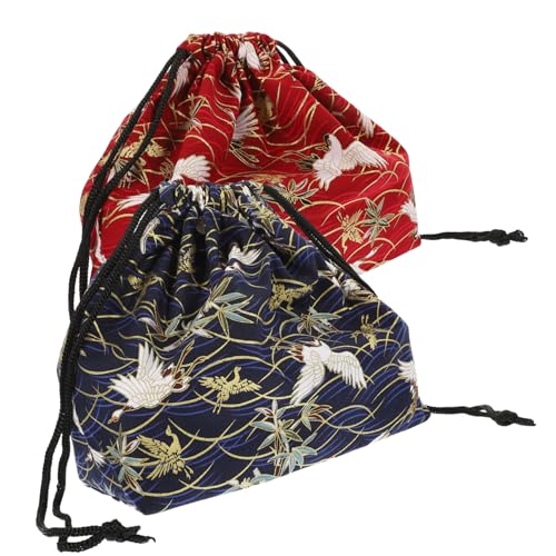 Ciieeo 2 piezas Bolsa Almuerzo Portátil con Cordón Bolsa Reutilizable Lonchera Resistente para Picnic Trabajo Escuela Niñas Mujer