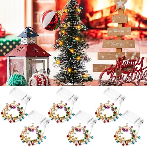 Mini guirlande lumineuse de Noël 1m décoration miniature maison de poupée artisanat lot de 6