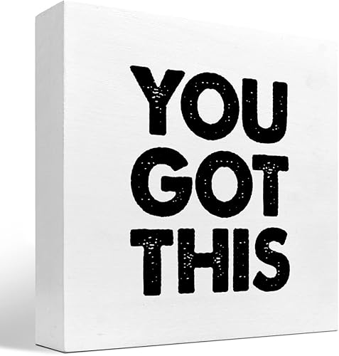 Letrero inspirador de madera con texto en inglés You Got This, decoración motivacional de bloques de madera para el hogar, dormitorio, oficina,
