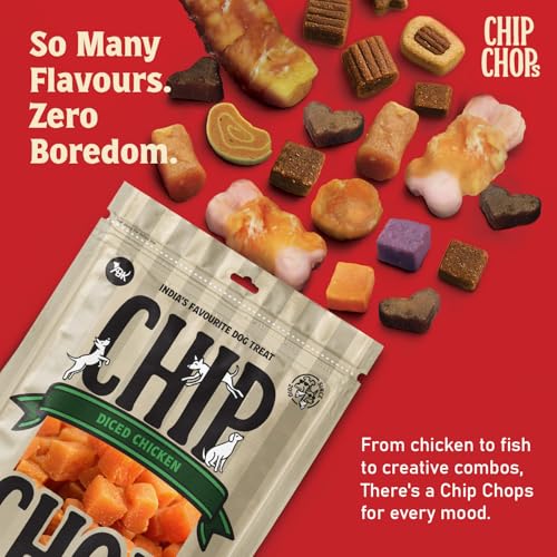 Image of Chip Chops Diced Chicken Dog Treat, Easily Digestible, Healthy Dog Treat, Perfect for Snacks, Suitable for All Dog Breeds, Each 70gm (Pack of 2)