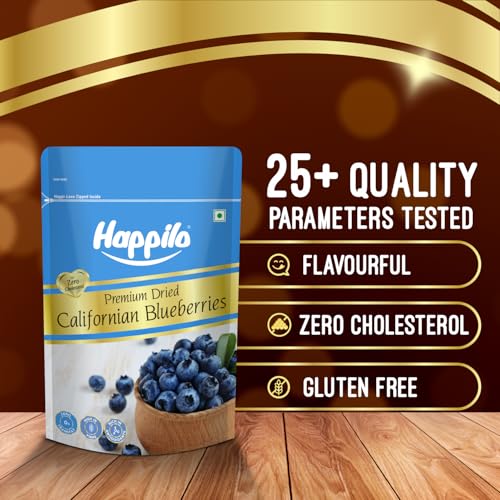 Image of Happilo Premium Dried Californian Blueberries 150g (Pack Of 3), Naturally Sweet, Rich in Antioxidants, Vitamins and Fiber, Everyday Snacking