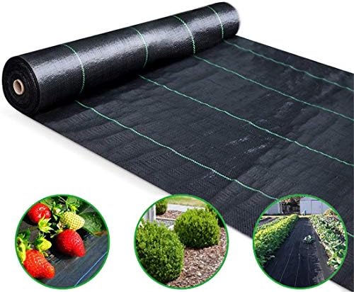 N/ Weed Control Fabric Barrier, Ground Membrane Cover, Heavy Duty Garden Landscape UV Stabilished Black Woven Covers 1MX10M